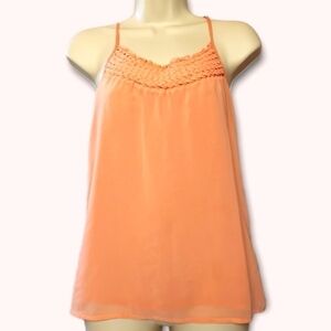 Pink Coral Flowy Spaghetti Strap Tank Top Size Medium